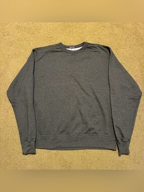 Champion Men's Large Crewneck Sweatshirt Dark Gray Shirt Comfy Activewear Top